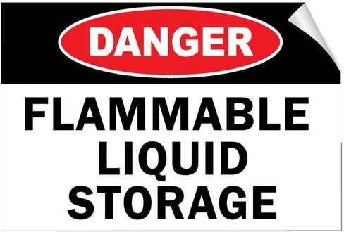Danger Flammable Liquid Storage Hazard Flammable Label Decal Sticker 7 Inches X 5 Inches in Saudi Arabia