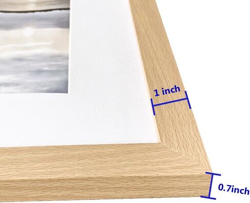 VNVNK 20x28 Frame Natural Wood Color, Perfect for 20x28 Inch Picture without Mat or 16x24 Inch Picture with Mat, Home Wall Decor Picture Frame-1 PCS in Saudi Arabia
