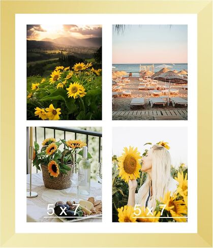 12x16 Picture Frame, 5x7 Collage Picture Frame, Display 4 Pcs 5x7 Photos or 12x16 Picture, Four Opening 5x7 Collage Frame for Wall Hanging, Lightweight 5 x 7 Multi Picture Frame, Black in Saudi Arabia