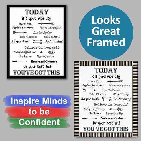 Villa Posh You've Got This Inspirational Poster Print on Canvas Style Cardstock - Daily Affirmation Motivational Wall Art - Inspiring Classroom and Office Decor - Watercolor 11x14 Unframed in Kuwait