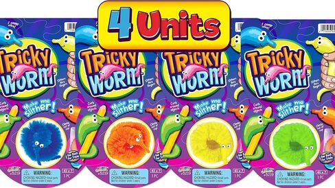 JA-RU Fuzzy Worm Fidget Toy on a String (1 Pack) 5219-1A in Kuwait