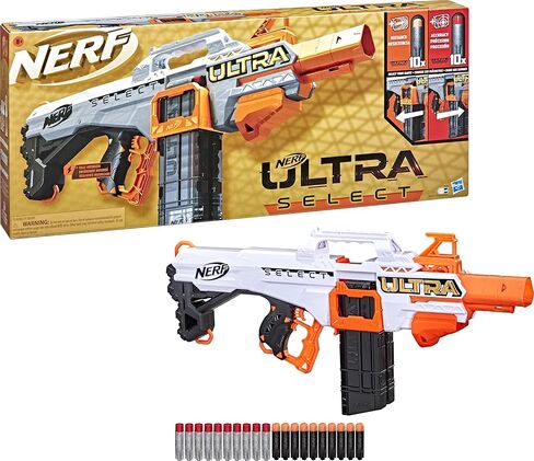 Nerf Ultra Select Fully Motorized Blaster, Fire for Distance or Accuracy, Includes Clips and Darts, Outdoor Games and Toys, Automatic Electric Full Auto Toy Foam Blasters in Saudi Arabia