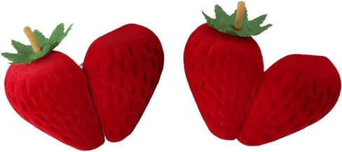 Pokinge 2Pcs Strawberry Ring Box Cute Jewelry Storage Case Red Strawberry Shaped Earring Storage Box Ideal for Birthdays, Anniversaries in Saudi Arabia