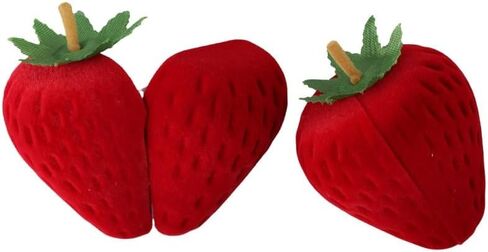Pokinge 2Pcs Strawberry Ring Box Cute Jewelry Storage Case Red Strawberry Shaped Earring Storage Box Ideal for Birthdays, Anniversaries in Saudi Arabia