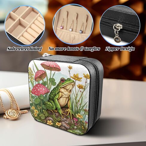 Travel Jewelry Box Plus Mini Folding Mirror, PU Leather Women Jewelry Storage Case Small Portable Jewellery Organizer Holder for Rings Earrings Necklaces Bracelets, Cow Print in Kuwait