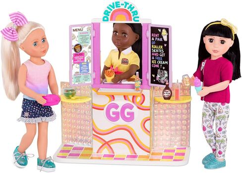 Glitter Girls – Purple Convertible Car & 14-inch Poseable Doll Candice – Rolling Wheels, Opening Doors, Trunk & Interior Storage – Toys, Clothes, and Accessories for Ages 3+ in Kuwait