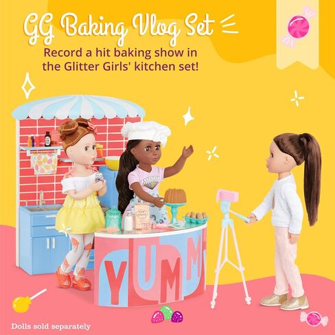 Glitter Girls – Purple Convertible Car & 14-inch Poseable Doll Candice – Rolling Wheels, Opening Doors, Trunk & Interior Storage – Toys, Clothes, and Accessories for Ages 3+ in Kuwait