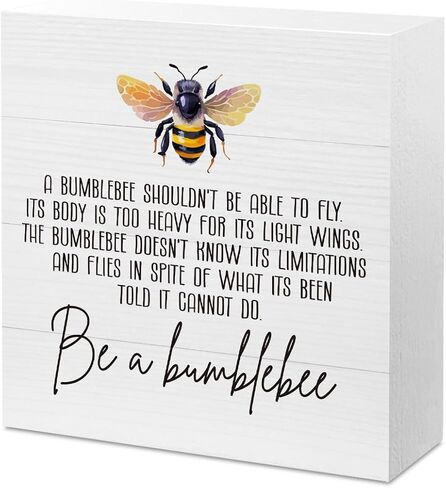 Inspirational Summer Bee Decor, Summer Bee Decorations for Home Office Kitchen Desk Shelf Cubicle Decor, Be A Bumblebee Sign, Cute Bee Sign, Bumble Bee Decor 5 X 5 Inch in Saudi Arabia
