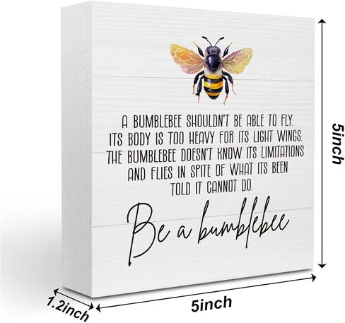 Inspirational Summer Bee Decor, Summer Bee Decorations for Home Office Kitchen Desk Shelf Cubicle Decor, Be A Bumblebee Sign, Cute Bee Sign, Bumble Bee Decor 5 X 5 Inch in Saudi Arabia