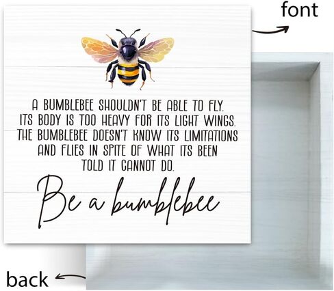 Inspirational Summer Bee Decor, Summer Bee Decorations for Home Office Kitchen Desk Shelf Cubicle Decor, Be A Bumblebee Sign, Cute Bee Sign, Bumble Bee Decor 5 X 5 Inch in Saudi Arabia