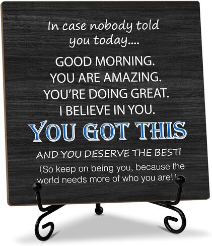 You Got This Gifts For Women Men Wooden Sign Desk Decor Wood Plaque with Support Stand, I Believe You Home Office Farmhouse Desk Accessories, Appreciation Thank You Gifts for Coworker Colleague -16 in Saudi Arabia
