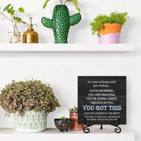 You Got This Gifts For Women Men Wooden Sign Desk Decor Wood Plaque with Support Stand, I Believe You Home Office Farmhouse Desk Accessories, Appreciation Thank You Gifts for Coworker Colleague -16 in Saudi Arabia