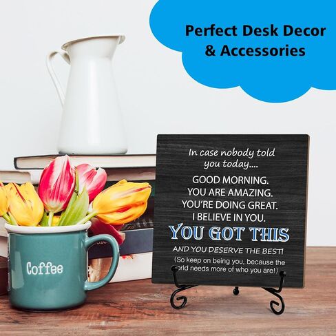 You Got This Gifts For Women Men Wooden Sign Desk Decor Wood Plaque with Support Stand, I Believe You Home Office Farmhouse Desk Accessories, Appreciation Thank You Gifts for Coworker Colleague -16 in Saudi Arabia
