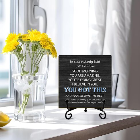 You Got This Gifts For Women Men Wooden Sign Desk Decor Wood Plaque with Support Stand, I Believe You Home Office Farmhouse Desk Accessories, Appreciation Thank You Gifts for Coworker Colleague -16 in Saudi Arabia