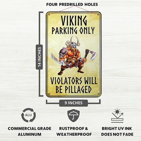 علامة Venicor Viking - 9 × 14 بوصة - ألومنيوم - هدايا فايكنغ للرجال - ديكور فايكنغ للإكسسوارات المنزلية وملصقات الحائط المزخرفة in Saudi Arabia