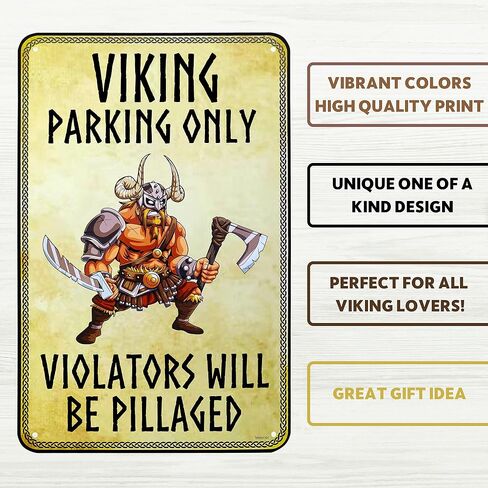 علامة Venicor Viking - 9 × 14 بوصة - ألومنيوم - هدايا فايكنغ للرجال - ديكور فايكنغ للإكسسوارات المنزلية وملصقات الحائط المزخرفة in Saudi Arabia
