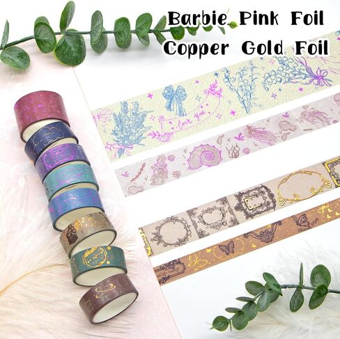 Cute 48 Rolls Washi Tape Set,Foil Gold Thin Decorative Masking Washi Tapes,3MM Wide DIY Paper Tape for DIY Craft Scrapbooking Gift Wrapping Planner in Saudi Arabia