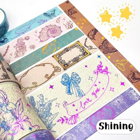Cute 48 Rolls Washi Tape Set,Foil Gold Thin Decorative Masking Washi Tapes,3MM Wide DIY Paper Tape for DIY Craft Scrapbooking Gift Wrapping Planner in Saudi Arabia