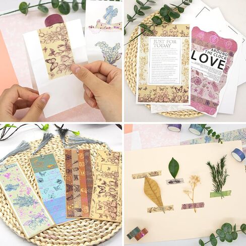 Cute 48 Rolls Washi Tape Set,Foil Gold Thin Decorative Masking Washi Tapes,3MM Wide DIY Paper Tape for DIY Craft Scrapbooking Gift Wrapping Planner in Saudi Arabia