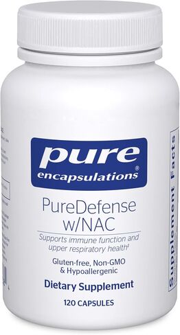 مغلفات نقية PureDefense مع NAC | يعزز خط الدفاع المناعي الأول وصحة الجهاز التنفسي العلوي | 120 كبسولة in Kuwait