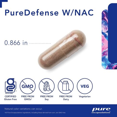 مغلفات نقية PureDefense مع NAC | يعزز خط الدفاع المناعي الأول وصحة الجهاز التنفسي العلوي | 120 كبسولة in Kuwait