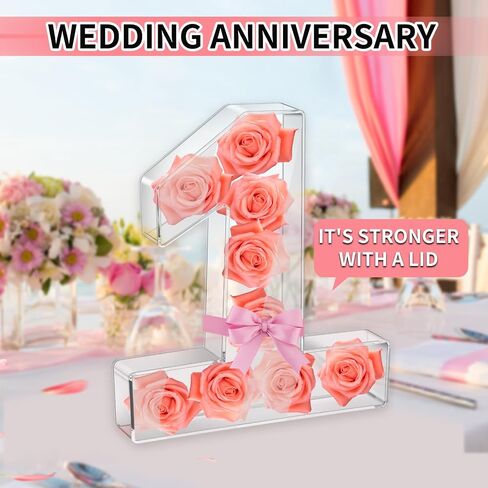 Number Charcuterie Board Box, Acrylic Charcuterie Letters Fillable, Fillable Letters for Food, Number One Shape with A Clear Lid for Birthday Anniversary Party Decorations, Reusable Letter Boxes in Saudi Arabia