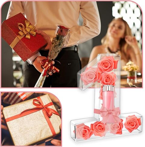 Number Charcuterie Board Box, Acrylic Charcuterie Letters Fillable, Fillable Letters for Food, Number One Shape with A Clear Lid for Birthday Anniversary Party Decorations, Reusable Letter Boxes in Saudi Arabia