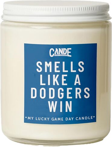 CE Craft - Smells Like a Dodgers Win Candle - Funny Birthday Gift for Him - Baseball Themed Gift - Gift for Dad, Boyfriend - Dodgers Gift (Sparkling Champagne) in Kuwait