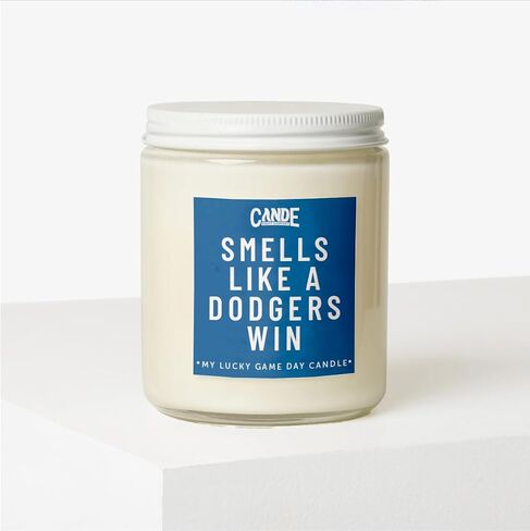 CE Craft - Smells Like a Dodgers Win Candle - Funny Birthday Gift for Him - Baseball Themed Gift - Gift for Dad, Boyfriend - Dodgers Gift (Sparkling Champagne) in Kuwait