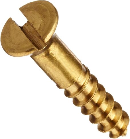 Small Parts Brass Wood Screw, Plain Finish, Flat Head, Slotted Drive, 5/8" Length, #8 Threads (Pack of 100) in Saudi Arabia