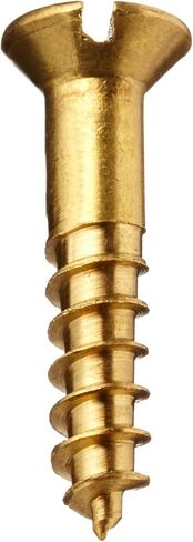 Small Parts Brass Wood Screw, Plain Finish, Flat Head, Slotted Drive, 5/8" Length, #8 Threads (Pack of 100) in Saudi Arabia