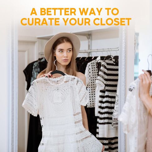 HealSmart 30 حزمة من الشماعات المخملية شديدة التحمل، شماعات لباد غير قابلة للانزلاق مع شقوق كتف، شماعات للمعاطف والسراويل وملابس الفساتين، أسود in Kuwait