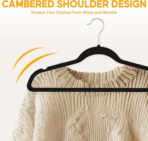 HealSmart 30 حزمة من الشماعات المخملية شديدة التحمل، شماعات لباد غير قابلة للانزلاق مع شقوق كتف، شماعات للمعاطف والسراويل وملابس الفساتين، أسود in Kuwait