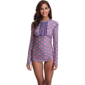 SAILBEE Women's Long Sleeve Rash Guard Wetsuit Swimsuit Top UV Sun Protection
