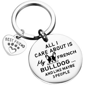 TIIMG French Bulldog Keychain Bulldog Mom Bulldog Dad Gifts Bulldog Lover Gifts Gift for Dog Lover Dog Owner