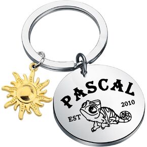 Pascal Gift Chameleon Stud Keychain Pascal Keychain Green Chameleon Lover Jewelry Tangleed Cartoon Movie Gift