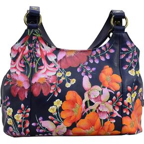 Anuschka Women’s Genuine Leather Large Triple Compartment Hobo - Hand Painted Exterior