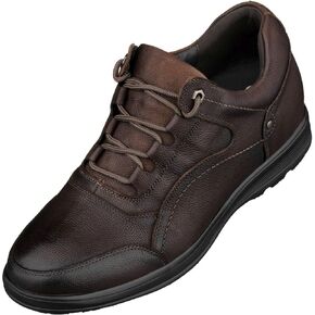 CALTO Men's Invisible Height Increasing Elevator Shoes - Leather Lace-up Lightweight Casual Walkers - 2.8 Inches Taller