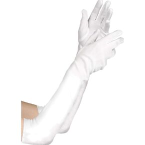 Elegant Long White Gloves - Women's Size (1 Pair) - Silky-Soft Polyester - Comfortable & Stylish - Perfect For Weddings, Costumes, & Special Occasions, One Size Fits Most