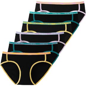 INNERSY Girls’ Underwear Cotton Breathable Hipster Briefs Girls Panties 6 Pack
