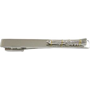 Two Toned Clarinet Musical Instrument Square Tie Clip