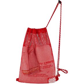 Rough Enough Mesh Soccer Drawstring Bag for Kids Women Men Gym School Beach Basketball Baseball Red Large