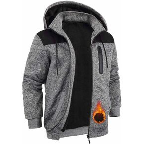 Xsylxgc Hoodies for Men Heavyweight Sherpa Lined Jackes Full Zip Fleece Winter Jacket