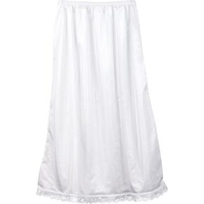 I.C. Collections Big Girls White Nylon Half Slip - Tea Length, 7-14