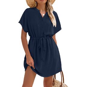Blooming Jelly Womens Bathing Suit Cover Up Swim Swimsuit Coverup Button Down Beach Dress Swimwear Cover Ups 2024