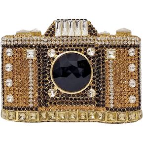 Cute Camera Shape Crystal Clutch Purse Mini Rhinestone Evening Bag Wedding Handbag Party Women Purse