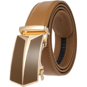 Hatamoto Genuine Leather Belt for Men Ratchet Adjustable Slide Belt 1 3/8'' Width in Gift Package Fit Everywhere