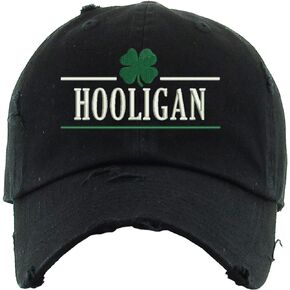 Irish Hooligan Cap St Patricks Embroidered Shamrock Dad Hat