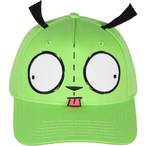 Nickelodeon Invader Zim Adult Gir Face with Ears Snapback Hat for Men and Women Green
