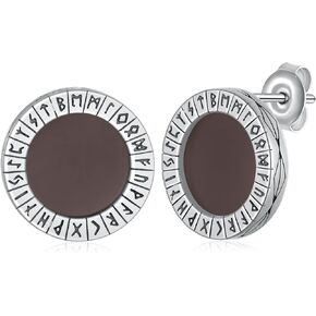 Daixiya Viking Runes Earrings 925 Sterling Silver Norse Viking Stud Earrings Viking Jewelry Gifts for Women Men